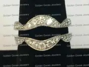 Diamonds Ring Guard Wrap White Gold solitaire enhancer Wedding Vintage milgrain