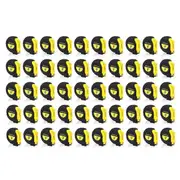 50 Pieces Mini Measuring Tape 3 FT Retractable Key Chain Tape Measure Easy Read Measuring Tape Bulk Black Yellow