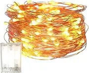 Fairy Christmas LED String Light Battery Operated, 10M / 100LED Warm White Waterproof 3XAA Battery Case, Indoor Outdoor Lights for Xmas Tree Wedding, Halloween, Party, Garden Decoration