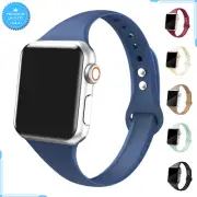 Slim Silicone Strap For Apple Watch Band Ultra 2 49mm 45mm 44mm 41mm 40 38 42mm