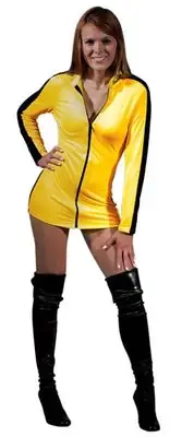 Bruce Lee Game Of Death Sexy Yellow Jumpsuit Dress Costume Adult Medium