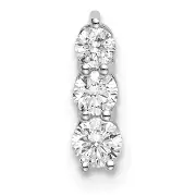 14k White Gold 1/4 Ct. Lab Grown Diamond VS/SI+ G+ Three Stone Chain Slide Pendant
