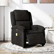 Electric Massage Recliner Chair Black Velvet for Living Room, Bedroom, Lounge Spaces, Furniture, Comfy Recliners - Reading, Gaming, Lazy, Space