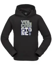 Volcom Youth Essential Hoodie Kid's Sweatshirt, Black, Medium