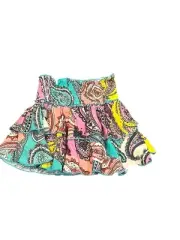 FLOWERS BY ZOE MULTI PAISLEY SMOCKED RUFFLE TIERED PULL ON SKIRT 3T $68 NWT