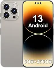 XUANMEIKE A14 ProMax Unlocked Phone 8-Core Android Smartphone 8GB RAM + 256GB Storage 50MP + 24MP Cameras 6800mAh Battery 6.7-Inch HD Display 4G Dual SIM Unlocked Cell Phone (Space Gray)
