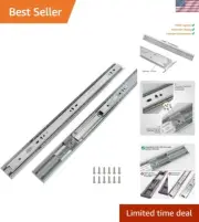 16-Inch Zinc Plated Soft Close Drawer Glides - Double Anti-Drop Function