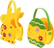 HOLIDYOYO 2pcs Easter Bag Mini Packaging Bag Basket Maker Bun Candy Suitcase Accessory Dollhouse Handbag Basket Snack Bag Basket Candy Basket Rabbit Egg Basket Felt