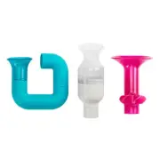 Boon Building Tubes Suction Cup Bath Toy Kids Toddler Water Tub Bathing Play Set