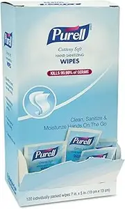 Cottony Soft Individually Wrapped Hand Sanitizing Wipes, 5" x 7", 120/Box