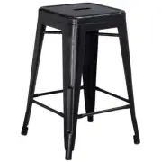 Flash Furniture Ready-to-Use Stackable Metal Bar Stool with Footrest Backless