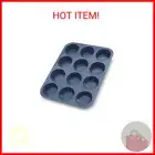 Nonstick Silicone Muffin Pan & Cupcake Tray - BPA Free, Dishwasher Safe - Grey