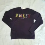 BoxLunch Exclusive Disney Mickey Mouse Name Crewneck Black Unisex Size S NWT