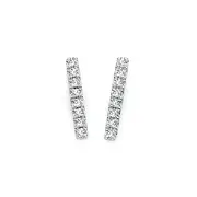 9ct Gold Diamond Bar Stud Earrings