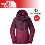 【THE NORTH FACE 女 DV兩件式防水外套《酒紅》】3KQX/DRYVENT /保暖外套/連帽外套/悠遊山水