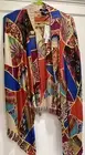 Desigual Open Front Sweater Sz S Long Drape Multi Color Cascade Light Cardigan