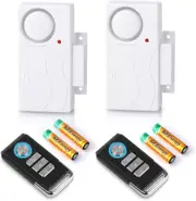 Wsdcam Wireless Door Alarm with Remote 2 Pack, Battery Included, 105 Db Loud Pool Door Alarm, Wireless Door Open Alarms Sensor for Kids Safety Home Security