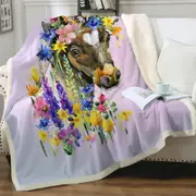 Floral Horse Throw Blanket