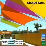 180 GSM- SUN SHADE SAILS Canopy cloth- Rectangle, Square, Triangle & Accessories