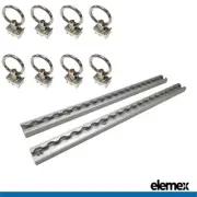 300mm Anchor Track Tie Down Point Rail Trailer Caravan (4x Track+8x Rings)