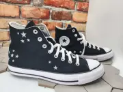 Converse Unisex Adult CTAS Black Shoes Sneakers Men Size 9 Silver Stars Custom