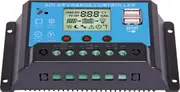 20A Solar Regulator Panel Charge Controller 12V/24V Auto 2 USB Battery With LCD