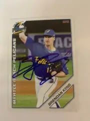 Brendan King 2019 Signed Myrtle Beach Pelicans Team Card