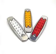 6/10pcs LED 12V 24V Car Trucks LED Side Marker Clearance Thin Light Chrome Auto Truck Trailer Lorry Caravan Bus Van Boat Caravan(6pcs White)