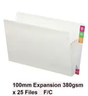 Avery 43958 Concertina Wallet Files F/C Foolscap 100mm Expansion White 25 / Box