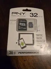 NEW SEALED PNY 32 GB Micro SD Card with Adapter
