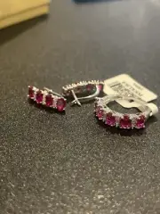 Bella Luce 7.75 Ruby And White Diamond Stimulant Over Silver Earrings And Ring