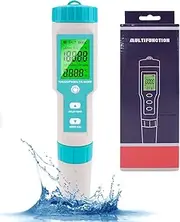 Echueuey 7 in 1 Digitally PH/Temp/EC/Salt/TDS/SG/ORPP Water Testing,Pool Salt Tester for Swimming Pools & Spas,Drinking Water Tester