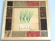 Seeds Herbs Assemblage Spring Onion Wood Frame Wall Art Vintage Retro Boho Decor