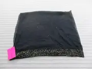 Betsey Johnson Scarf Womens 19x72 Black Sequin Rectangular Solid Polyester
