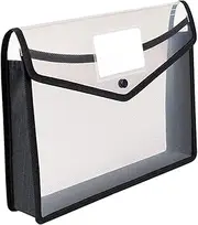 WEKADRIN Document Bag Expanding File Folder Plastic A4 Size Card Storage for School Office Travel