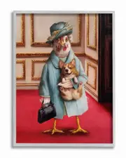 Stupell Queen Chicken With Corgi Regal Animal HumorWall Art