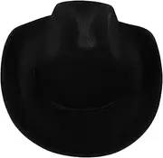 [ROMISBABA] Retro Western Party Costume Hat Breathable Cowboy Cap with Rhinestone Heart Black