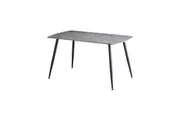 Design Square Modern Rectangular Faux Marble Ceramic Top Kitchen Dining Table 140cm Black