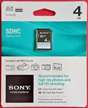 Sony 4GB 15 MB/S SDHC Card - SF4N4 SF4N4/TQ2 - Class 4 - 027242799561 Sealed Pkg