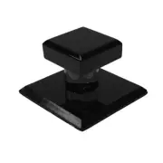 Black Acrylic Stick-On Mirror Knob - 1-3/4" Square