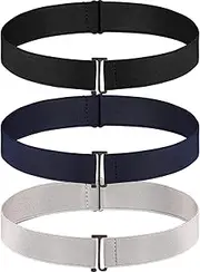[SATINIOR] 3 Pieces elastic belt for women Elastic Waist Belt Invisible No Show Belt Adjustable Stretch Free-Buckle Belt for Jeans Pants Dresses Skirts, Colorful