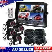 10.1" Quad Monitor Screen 4PIN CCD Reversing Backup Camera 12V 24V for Truck RV