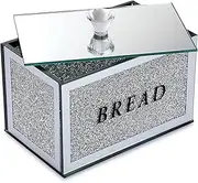 [BTSKY] 25 x 16 x 16 cm bread storage box with lid, glittering glass crystals