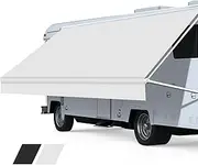 RV Awning Fabric Replacement, Heavy Duty 18.5oz Vinyl RV Awning, Universal Outdoor Canopy for Camper, Trailer and Motorhome (21FT(Fabric 20'2"), Solid White)