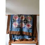 VINTAGE HANDMADE TEXTILE FABRIC復古手工刺繡藍染 古布 可當 桌布 掛布 拍照背景