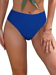 [SHEKINI] Women's Bikini Bottoms Thong Bikini Bottoms Brazilian String Bikini Briefs Hot Pants High Waist Sexy Hip Briefs Bikini Bottoms Tummy Control Beach Bikini V Cross Waistband Back