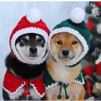 在飛比找蝦皮購物優惠-【拉奇家】台灣現貨狗狗聖誕帽 寵物披肩 聖誕節裝飾 狗狗毛帽