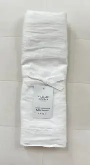 Williams-Sonoma ITALIAN WASHED LINEN Table Runner 18” x 108” White NWT