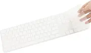Keyboard Cover for 2024 Apple Magic Keyboard with Touch ID & Numeric Keypad Model A3119 Ultra Thin Protector Silicone(4 Keys ON The Left of Space BAR)-Clear