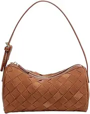 [Hycurey] Mini Woven Bag Small Cute Suede Woven Tote Bag for Women Top-handle Shoulder Bag Summer Hobo Satchels Handbag Underarm